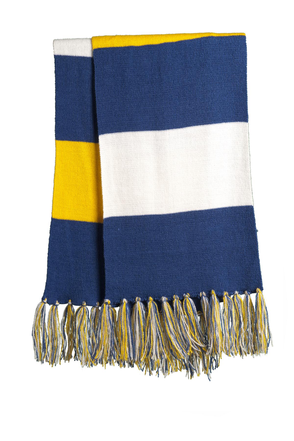 Sport-Tek Spectator Scarf - True Royal/ Gold/ White