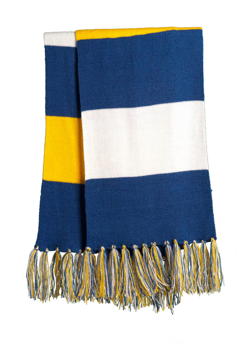 Sport-Tek Spectator Scarf - True Royal/ Gold/ White