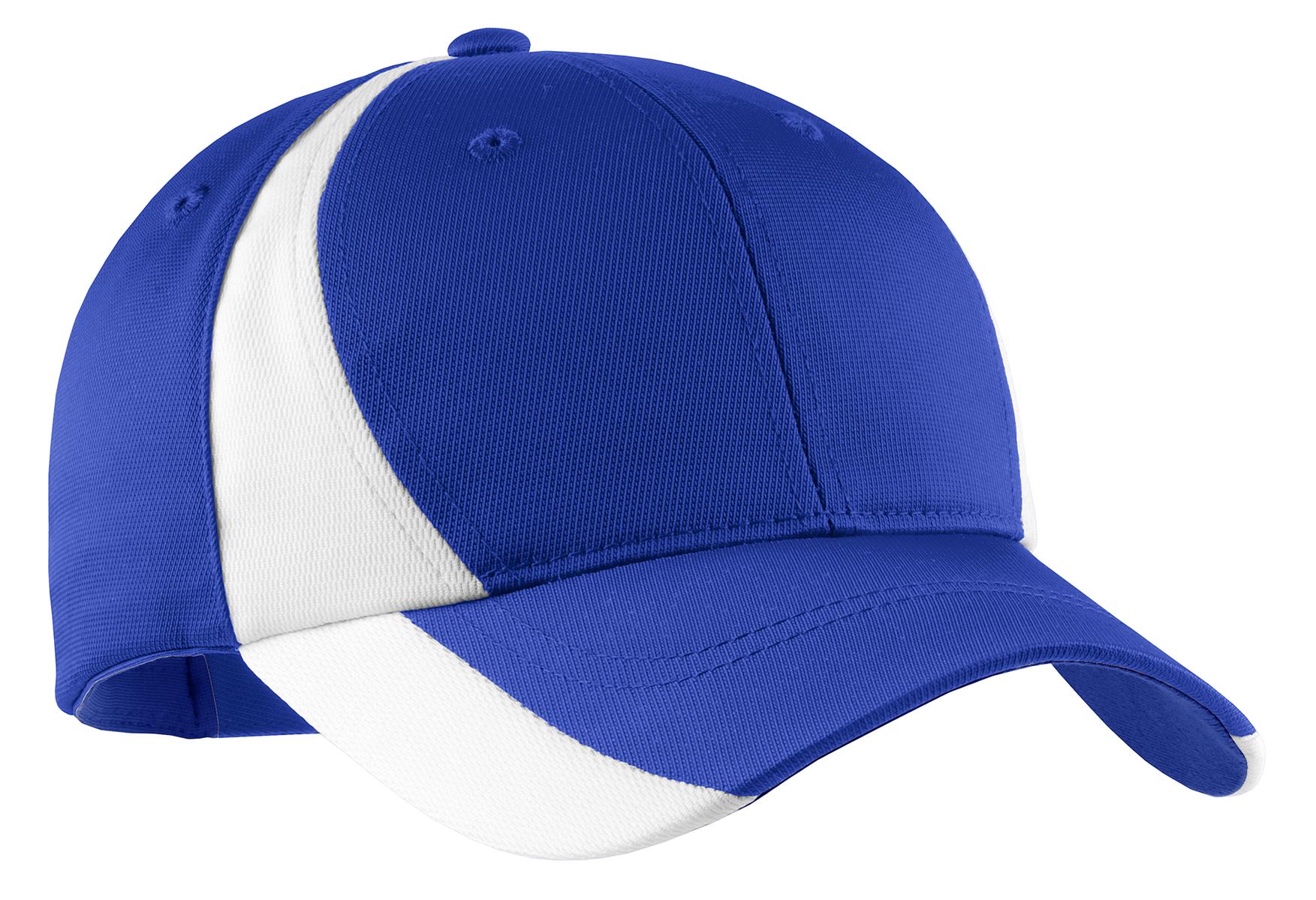 Sport-Tek Dry Zone Nylon Colorblock Cap - True Royal/ White