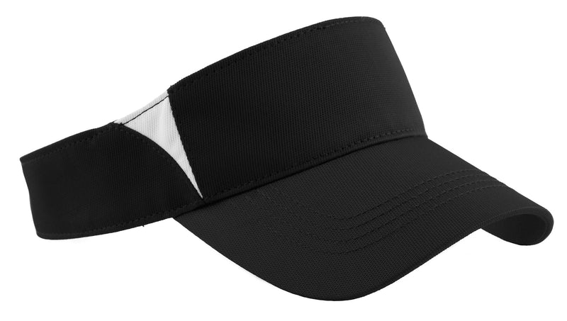 Sport-Tek Dry Zone Colorblock Visor - Black/ White