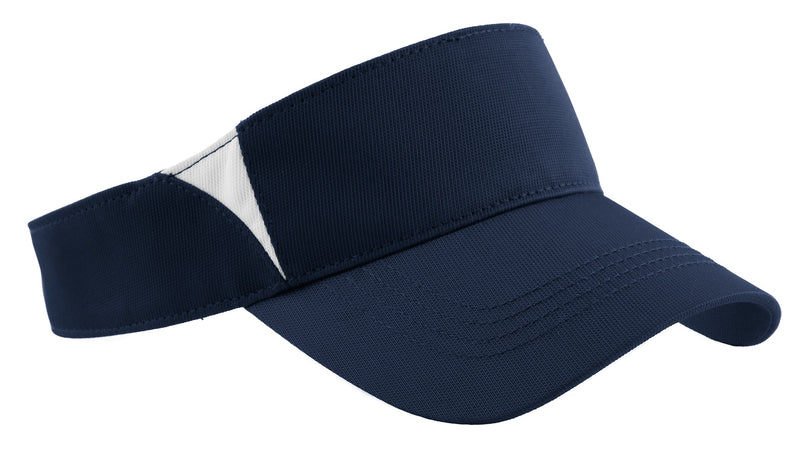 Sport-Tek Dry Zone Colorblock Visor - True Navy/ White