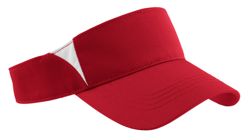 Sport-Tek Dry Zone Colorblock Visor - True Red/ White