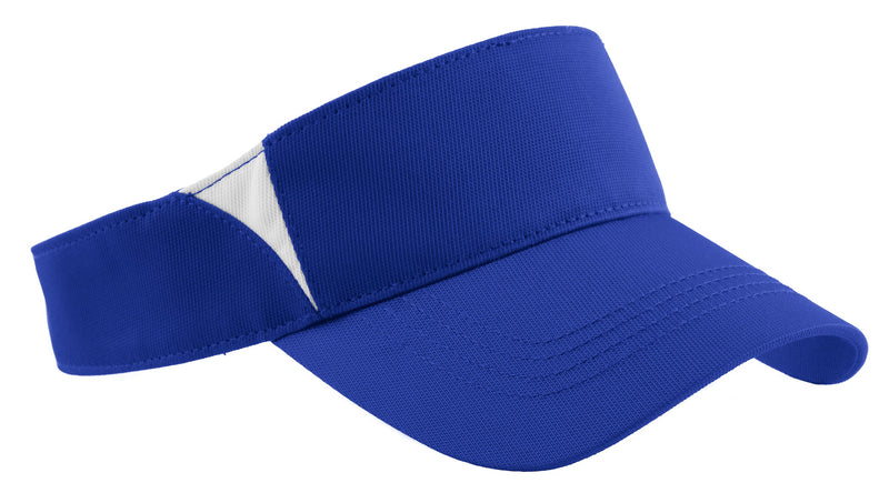 Sport-Tek Dry Zone Colorblock Visor - True Royal/ White