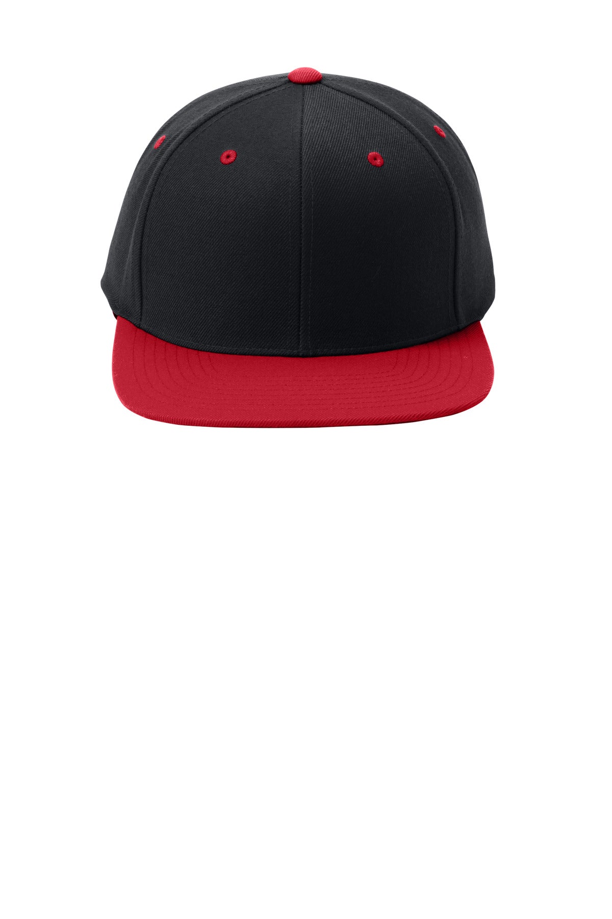 Sport-Tek YP Classics Flat Bill Snapback Cap - Black/ True Red