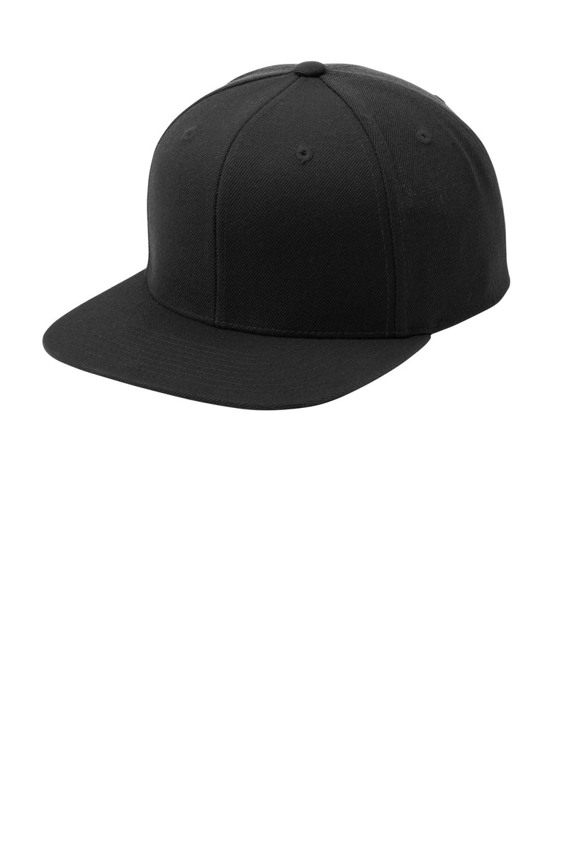Sport-Tek YP Classics Flat Bill Snapback Cap - Black