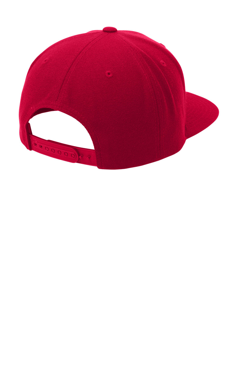 Sport-Tek YP Classics Flat Bill Snapback Cap - Deep Red