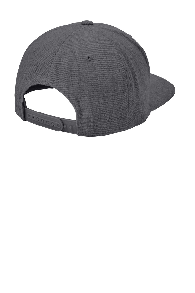 Sport-Tek YP Classics Flat Bill Snapback Cap - Dark Heather Grey