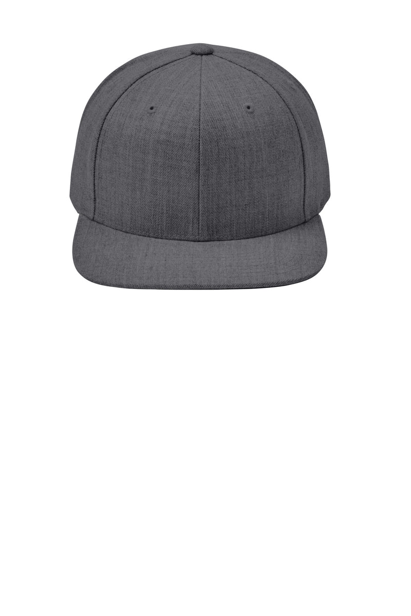 Sport-Tek YP Classics Flat Bill Snapback Cap - Dark Heather Grey