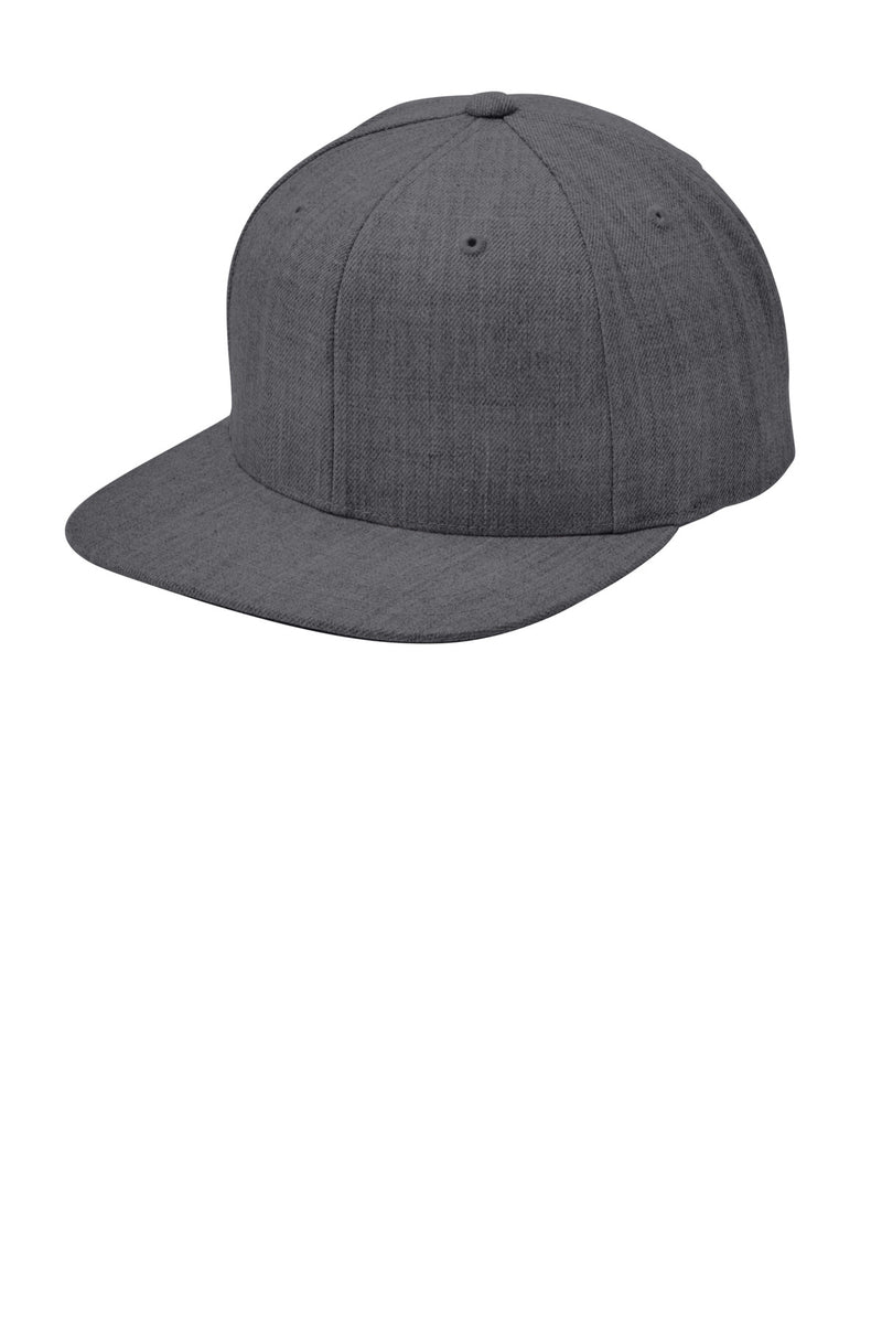 Sport-Tek YP Classics Flat Bill Snapback Cap - Dark Heather Grey
