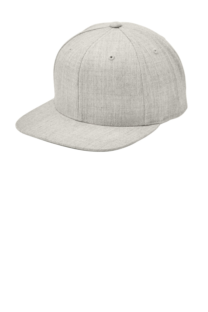 Sport-Tek YP Classics Flat Bill Snapback Cap - Heather Grey