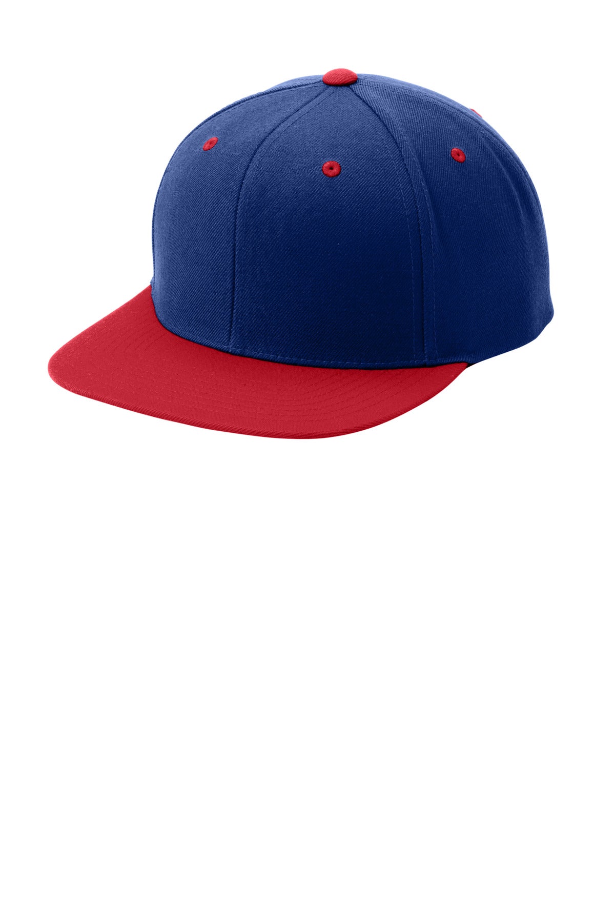 Sport-Tek YP Classics Flat Bill Snapback Cap - True Royal/ True Red