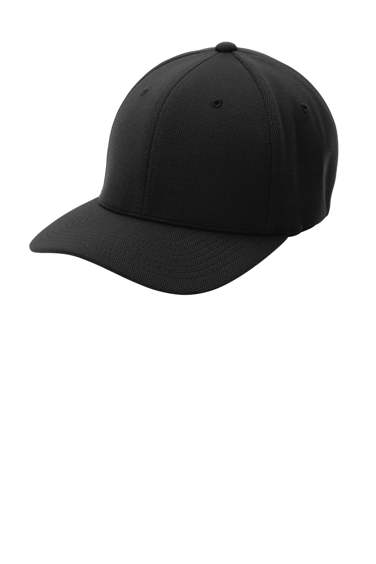 Sport-Tek Flexfit Cool & Dry Poly Block Mesh Cap - Black