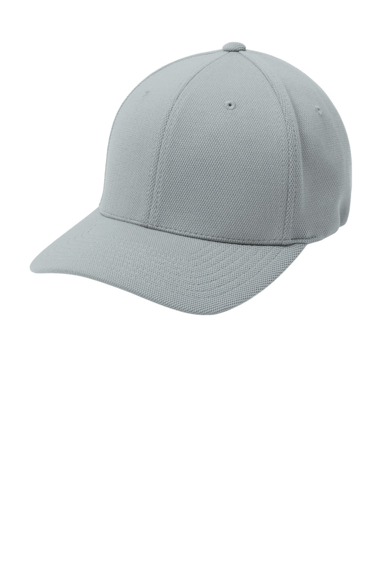 Sport-Tek Flexfit Cool & Dry Poly Block Mesh Cap - Grey Heather