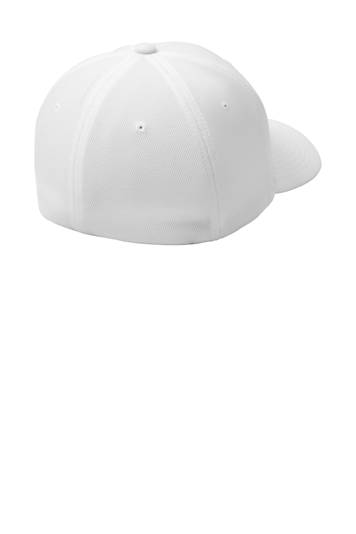 Sport-Tek Flexfit Cool & Dry Poly Block Mesh Cap - White