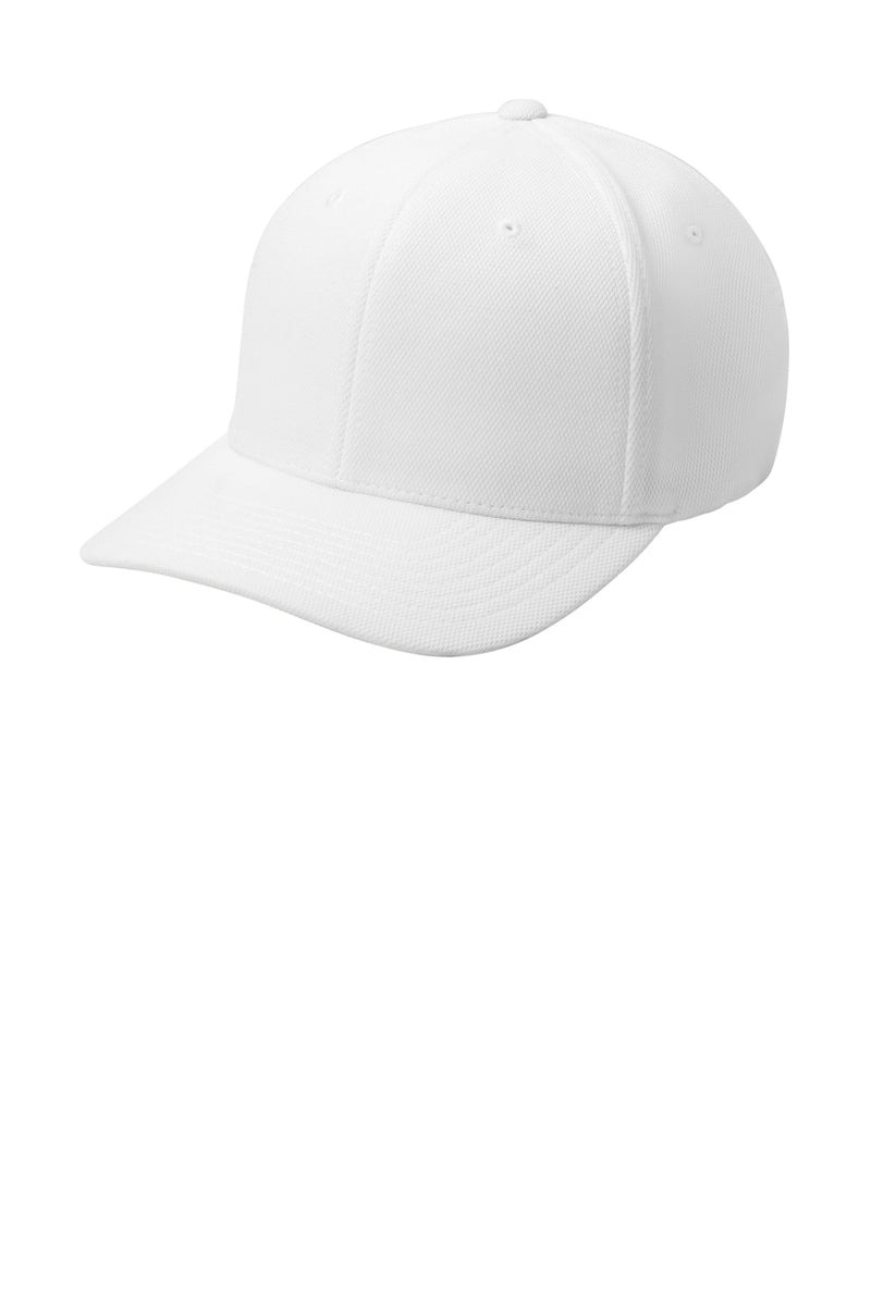 Sport-Tek Flexfit Cool & Dry Poly Block Mesh Cap - White