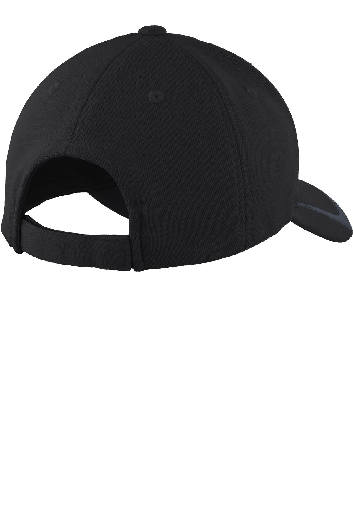 Sport-Tek Pique Colorblock Cap - Black/ Graphite