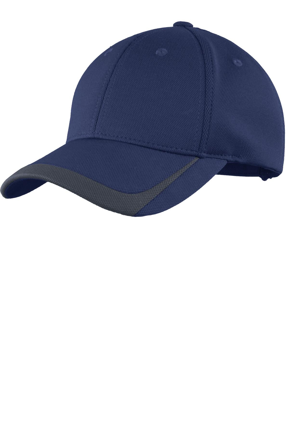 Sport-Tek Pique Colorblock Cap - True Navy/ Graphite