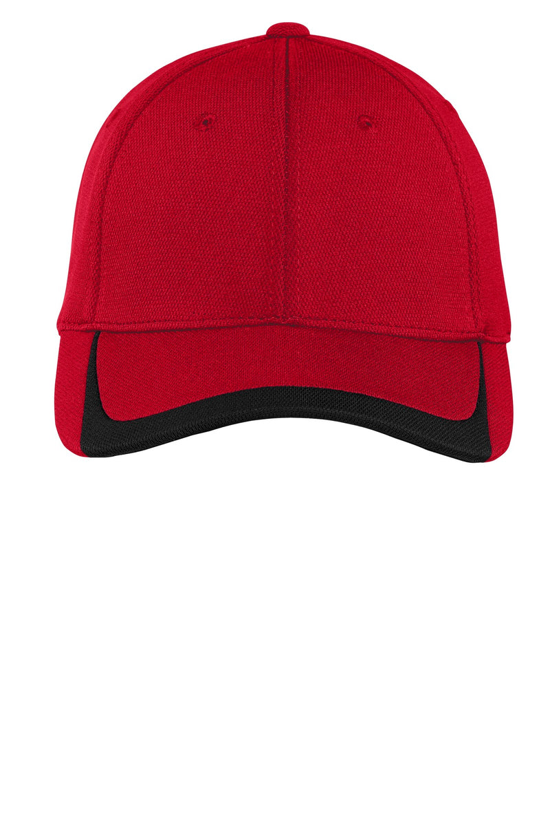 Sport-Tek Pique Colorblock Cap - True Red/ Black