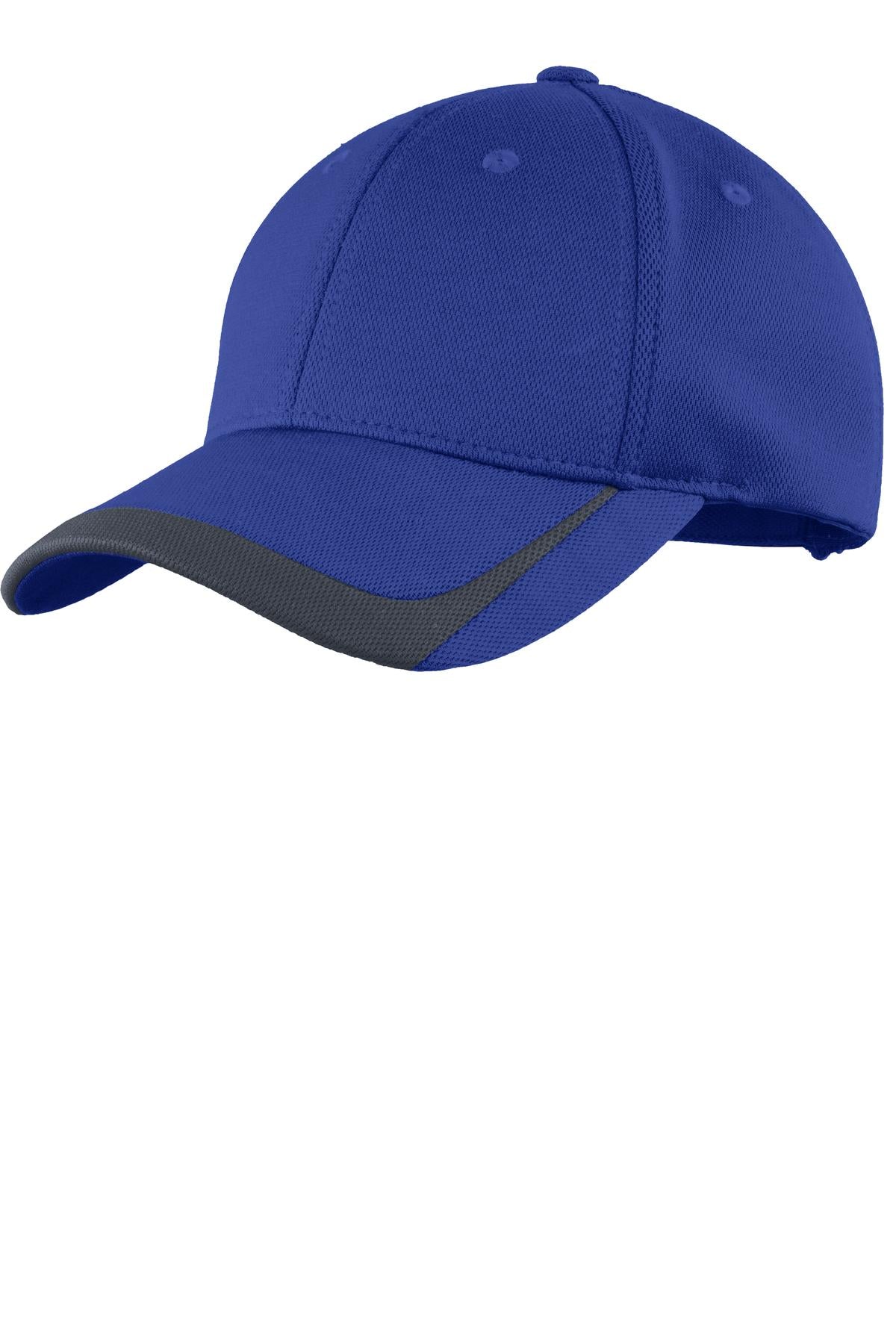 Sport-Tek Pique Colorblock Cap - True Royal/ Graphite
