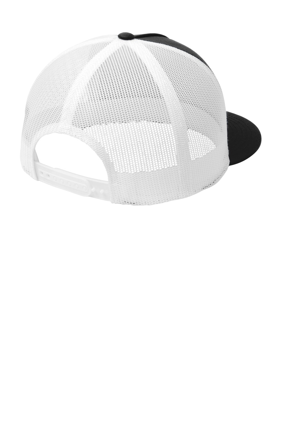 Sport-Tek YP Classics  5-Panel Classic Trucker Mesh Back Cap - Black/ White