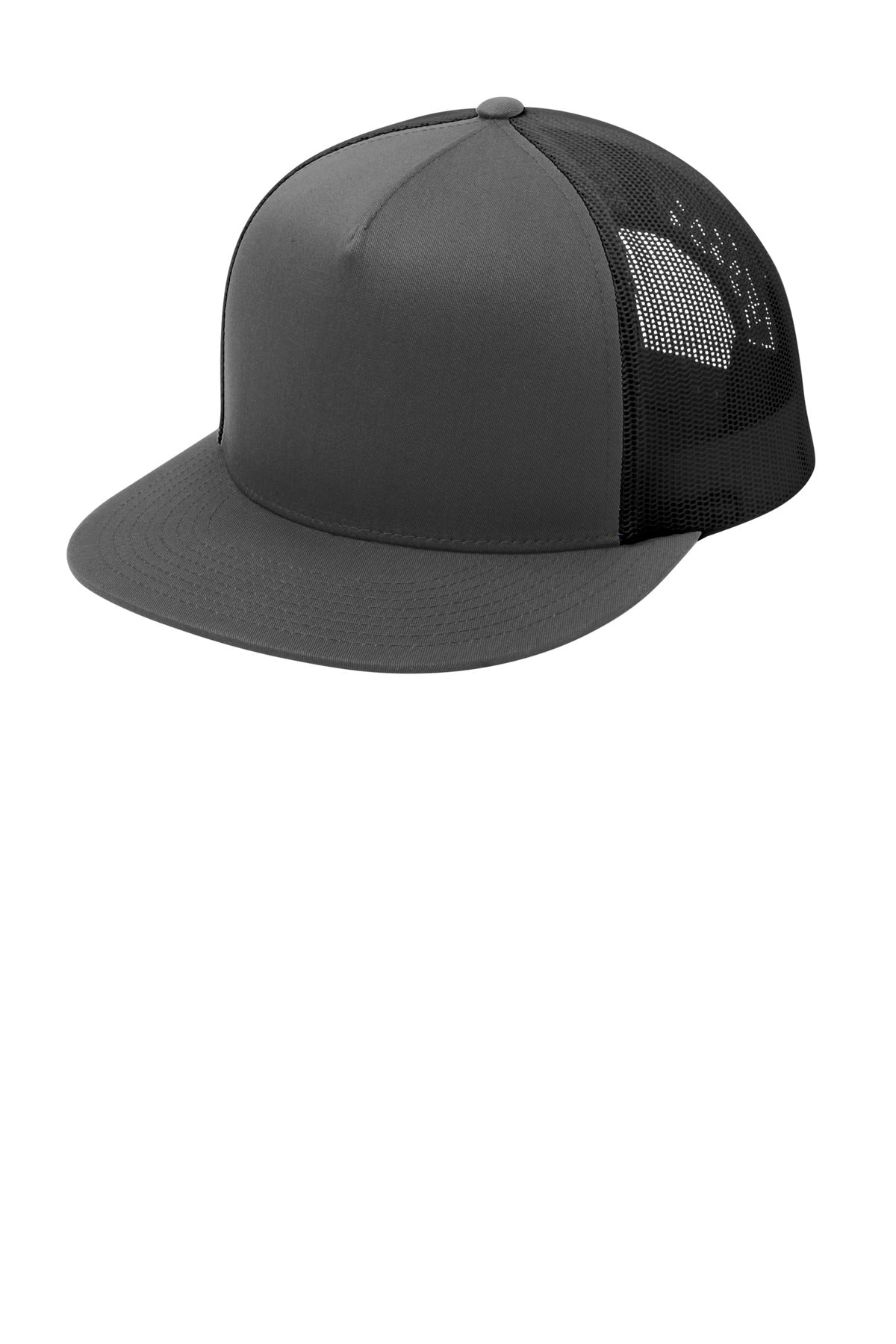 Sport-Tek YP Classics  5-Panel Classic Trucker Mesh Back Cap - Graphite/ Graphite