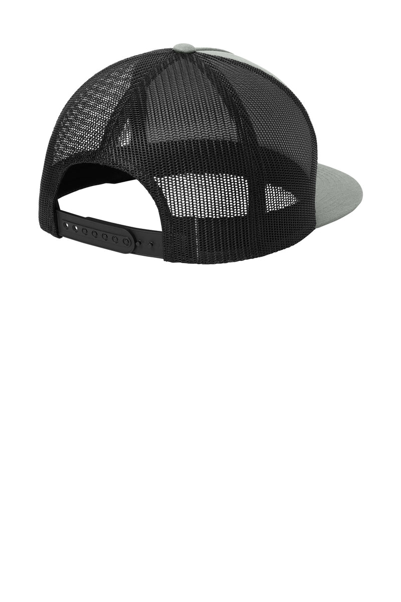 Sport-Tek YP Classics  5-Panel Classic Trucker Mesh Back Cap - Heather Grey/ Black