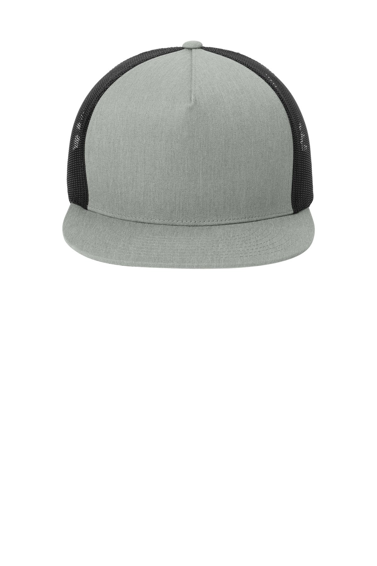 Sport-Tek YP Classics  5-Panel Classic Trucker Mesh Back Cap - Heather Grey/ Black