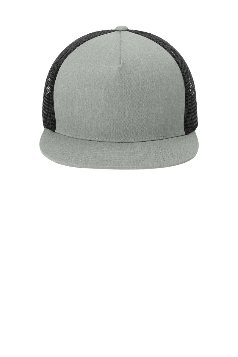 Sport-Tek YP Classics  5-Panel Classic Trucker Mesh Back Cap - Heather Grey/ Black