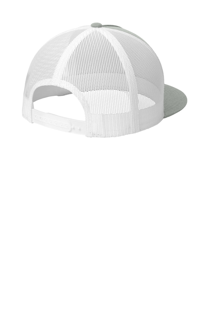 Sport-Tek YP Classics  5-Panel Classic Trucker Mesh Back Cap - Heather Grey/ White