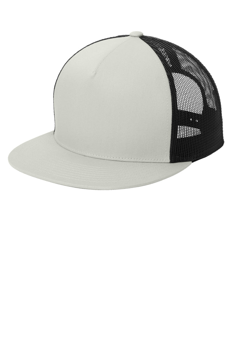 Sport-Tek YP Classics  5-Panel Classic Trucker Mesh Back Cap - Silver/ Black