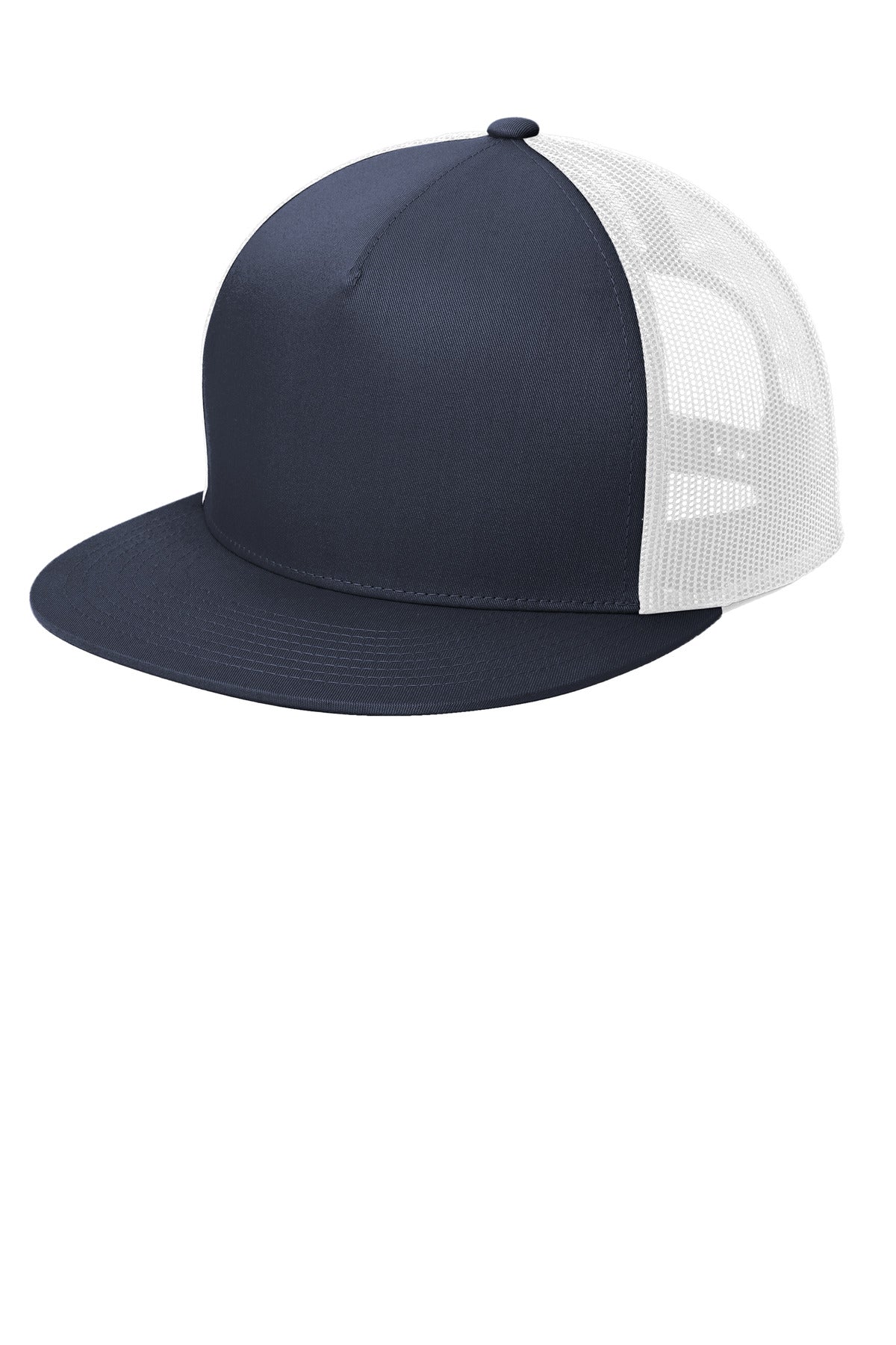 Sport-Tek YP Classics  5-Panel Classic Trucker Mesh Back Cap - True Navy/ White