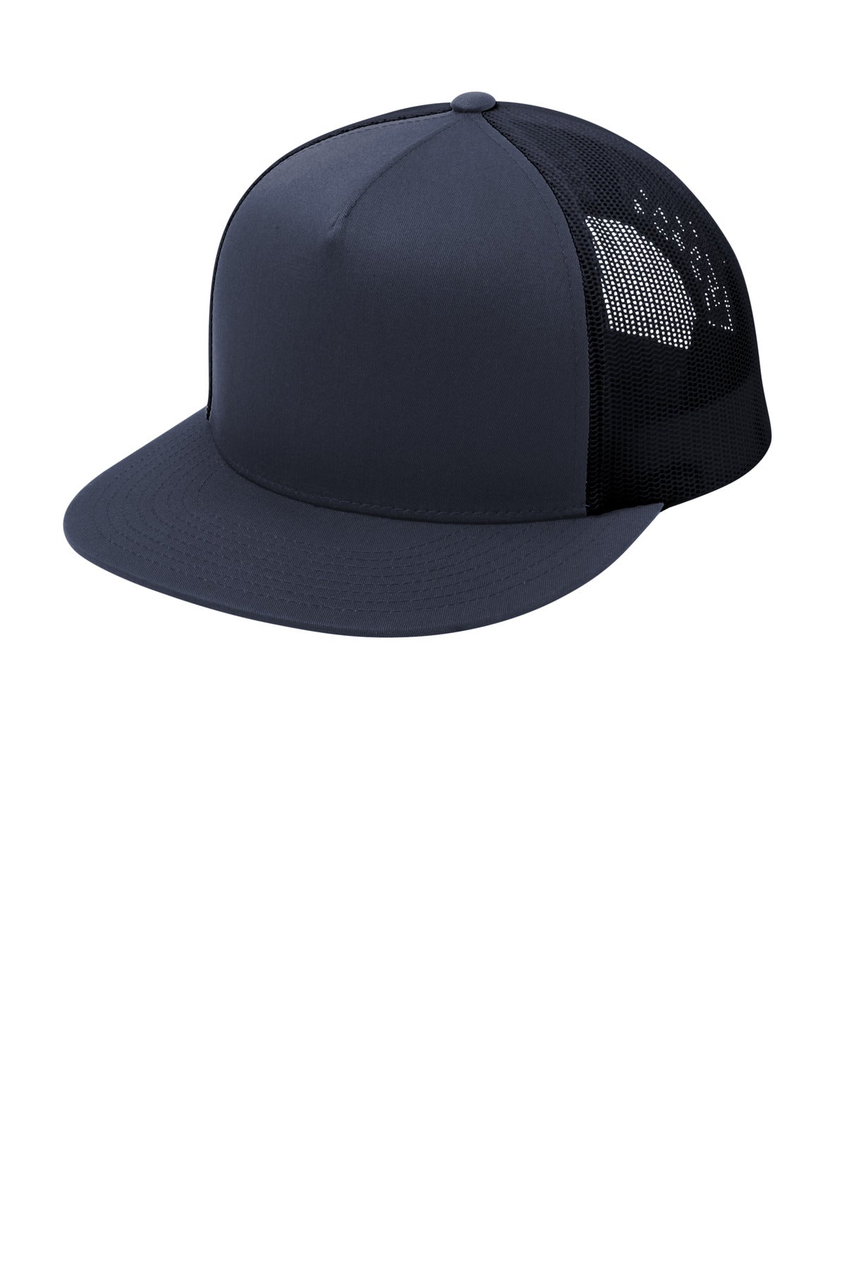 Sport-Tek YP Classics  5-Panel Classic Trucker Mesh Back Cap - True Navy/ True Navy
