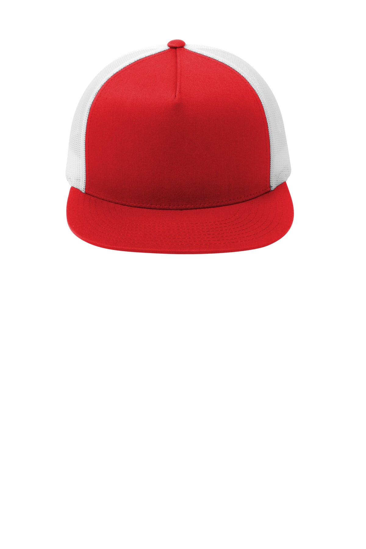 Sport-Tek YP Classics  5-Panel Classic Trucker Mesh Back Cap - True Red/ White