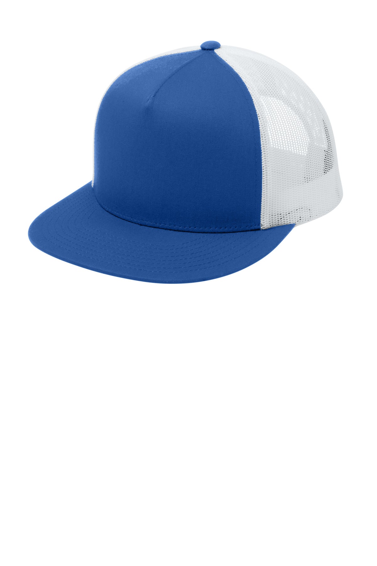 Sport-Tek YP Classics  5-Panel Classic Trucker Mesh Back Cap - True Royal/ White