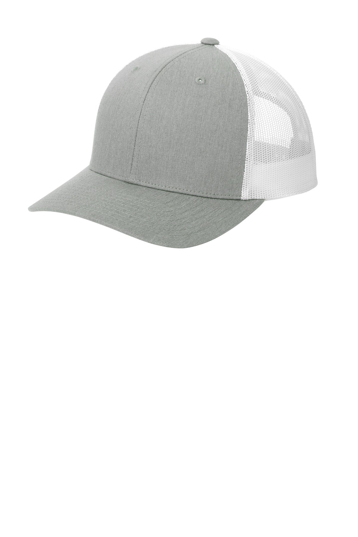 Sport-Tek YP Classics Retro Trucker Cap - Heather Grey/ White