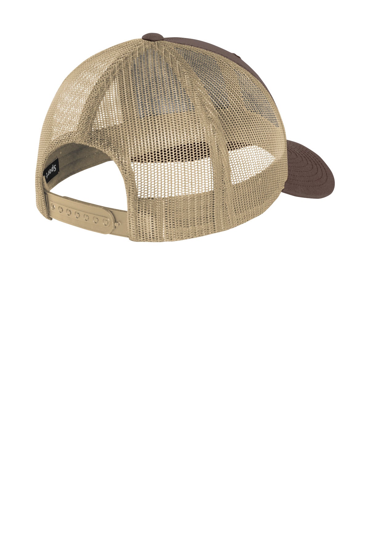 Sport-Tek YP Classics Retro Trucker Cap - Chocolate Brown/ Khaki