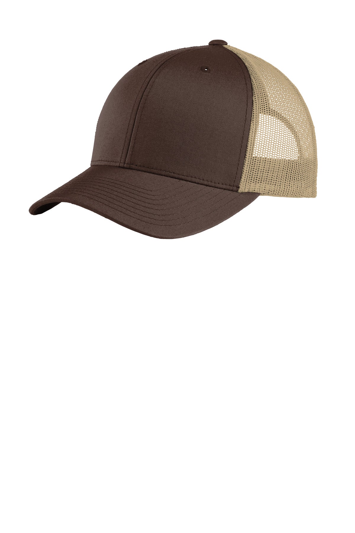 Sport-Tek YP Classics Retro Trucker Cap - Chocolate Brown/ Khaki