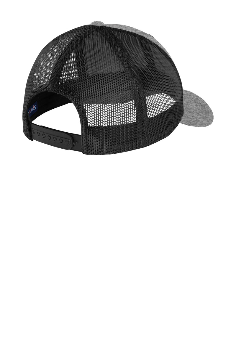Sport-Tek YP Classics Retro Trucker Cap - Heather Grey/ Black