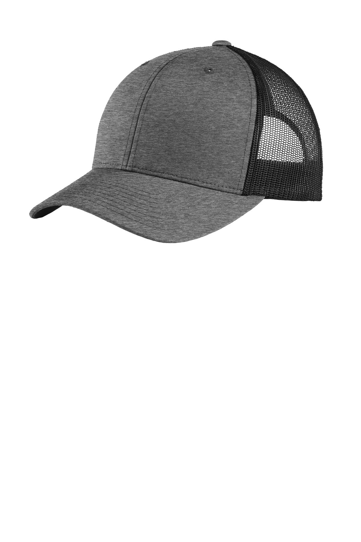 Sport-Tek YP Classics Retro Trucker Cap - Heather Grey/ Black