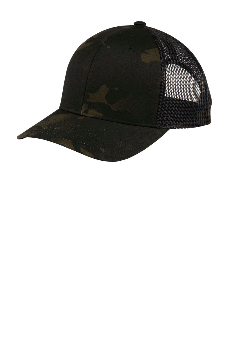 Sport-Tek YP Classics Retro Trucker Cap - Multicam Black