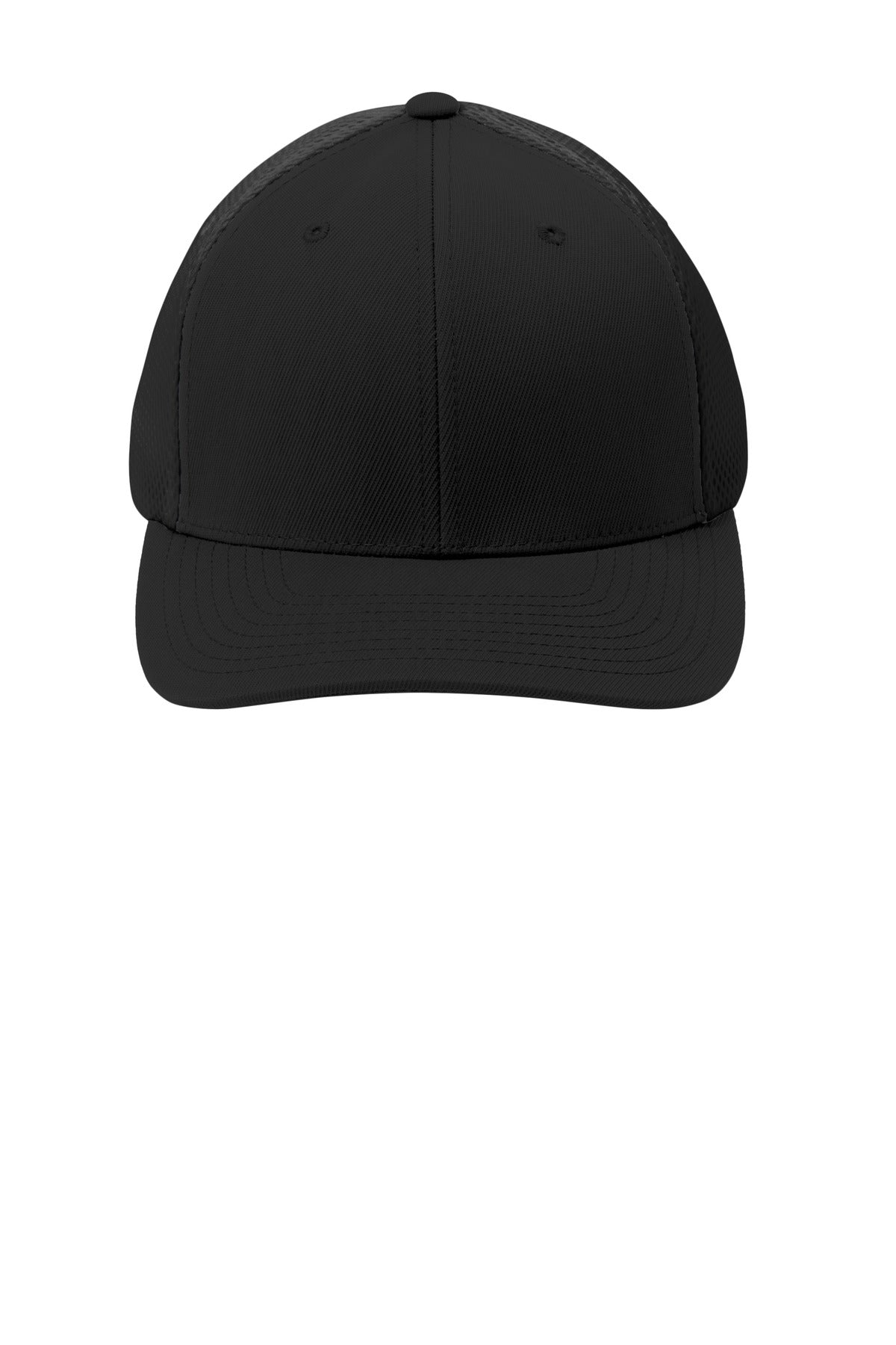 Sport-Tek  Flexfit  Air Mesh Back Cap - Black/ Black
