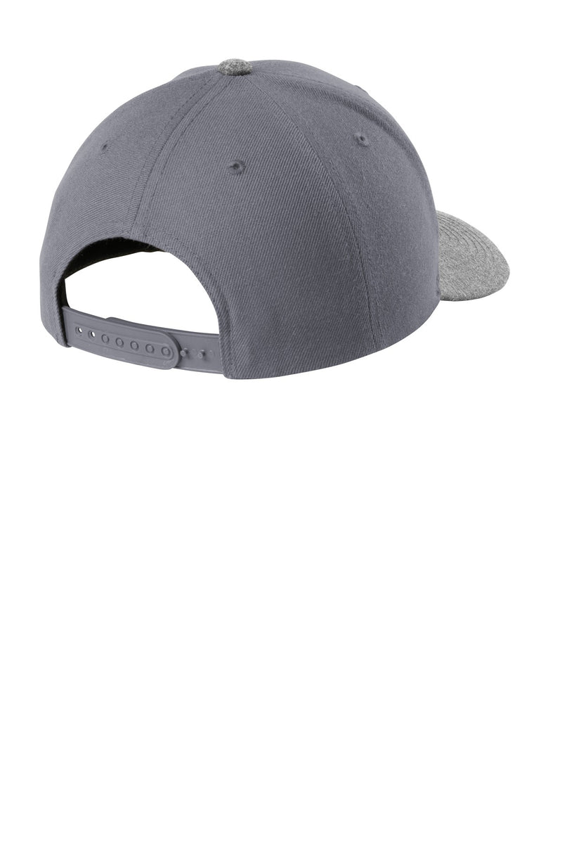 Sport-Tek  YP Classics  Curve Bill Snapback Cap - Graphite/ Grey Heather