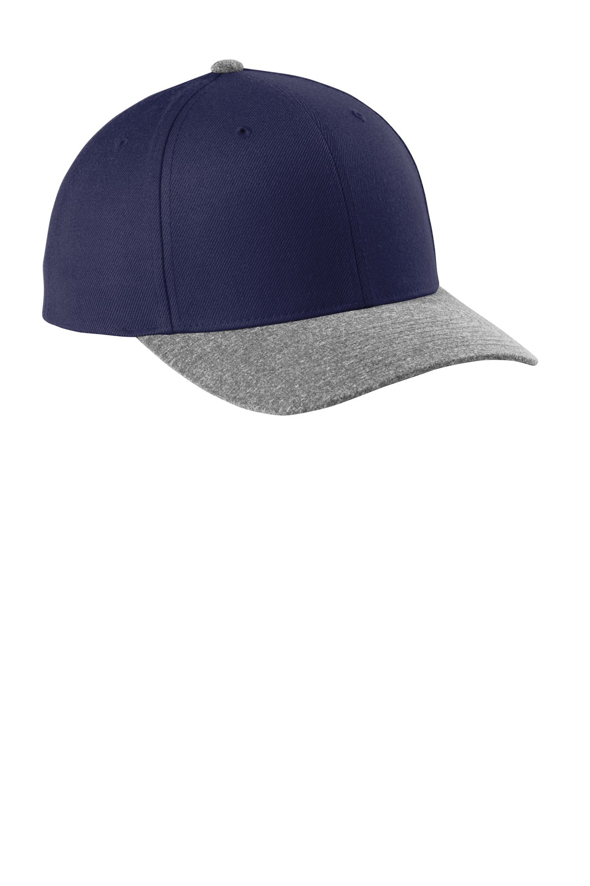 Sport-Tek  YP Classics  Curve Bill Snapback Cap - True Navy/ Grey Heather