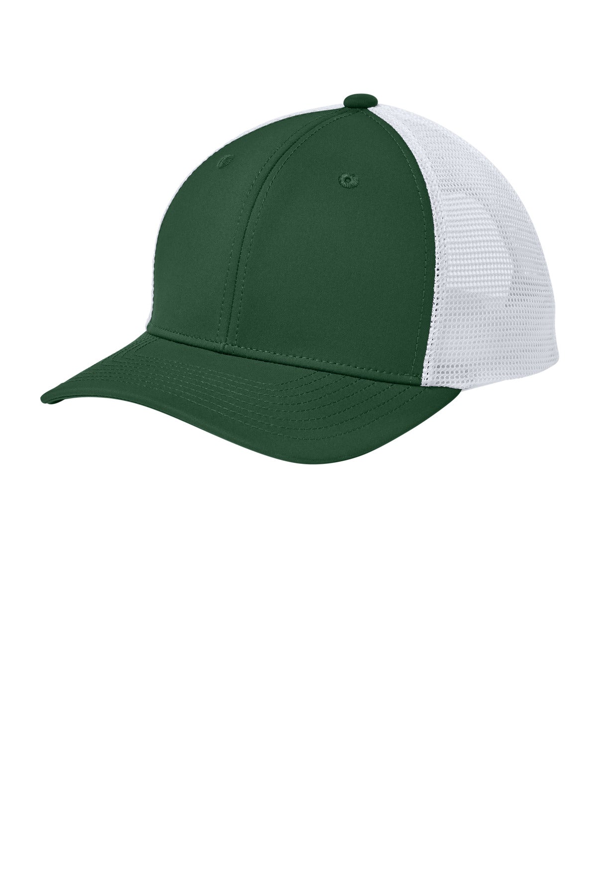 Sport-Tek Club Trucker Cap - Forest Green/ White