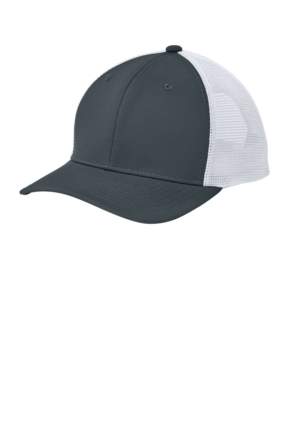 Sport-Tek Club Trucker Cap - Iron Grey/ White