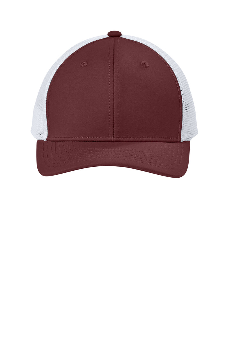 Sport-Tek Club Trucker Cap - Maroon/ White