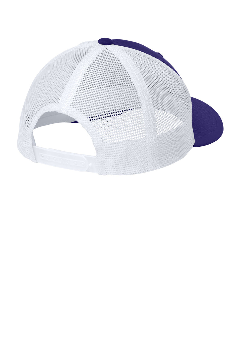 Sport-Tek Club Trucker Cap - Purple/ White