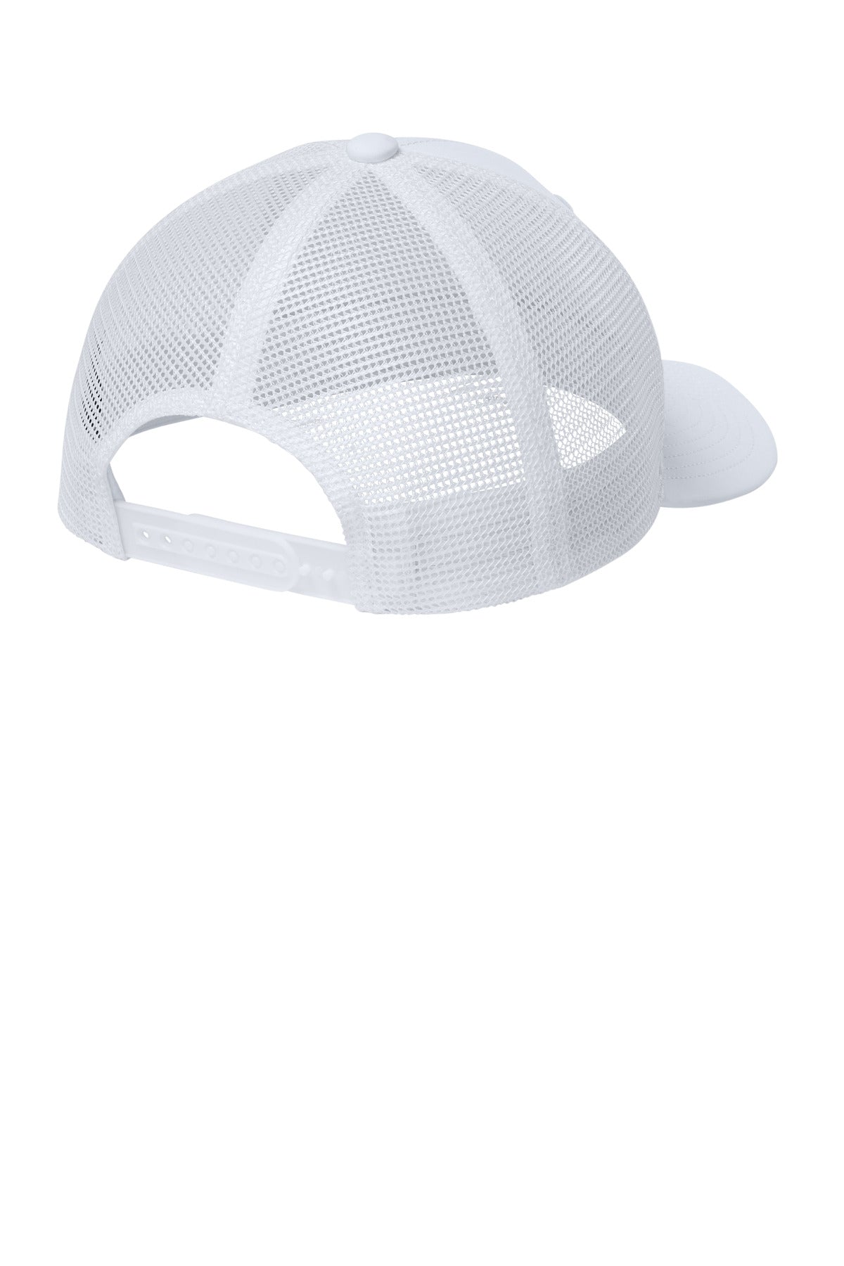 Sport-Tek Club Trucker Cap - White/ White