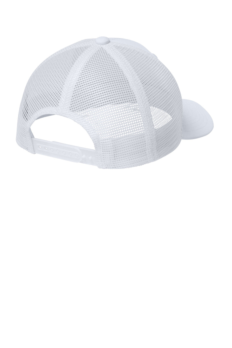 Sport-Tek Club Trucker Cap - White/ White