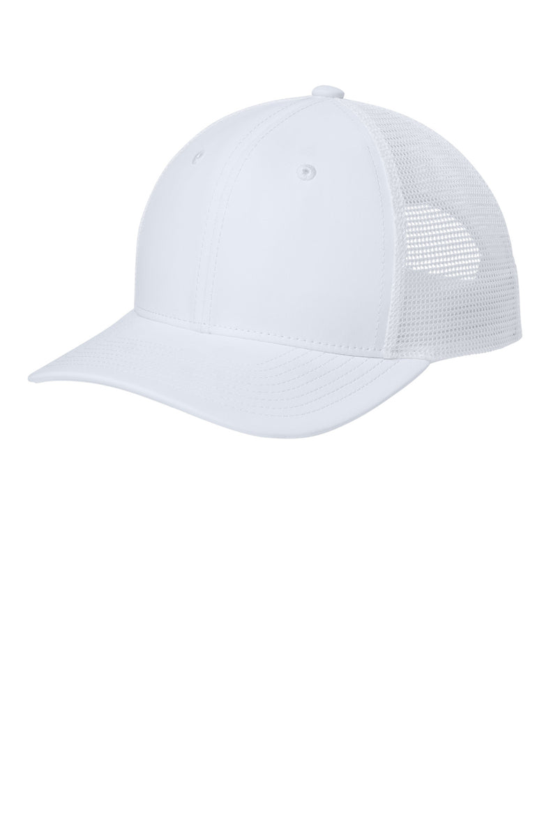 Sport-Tek Club Trucker Cap - White/ White
